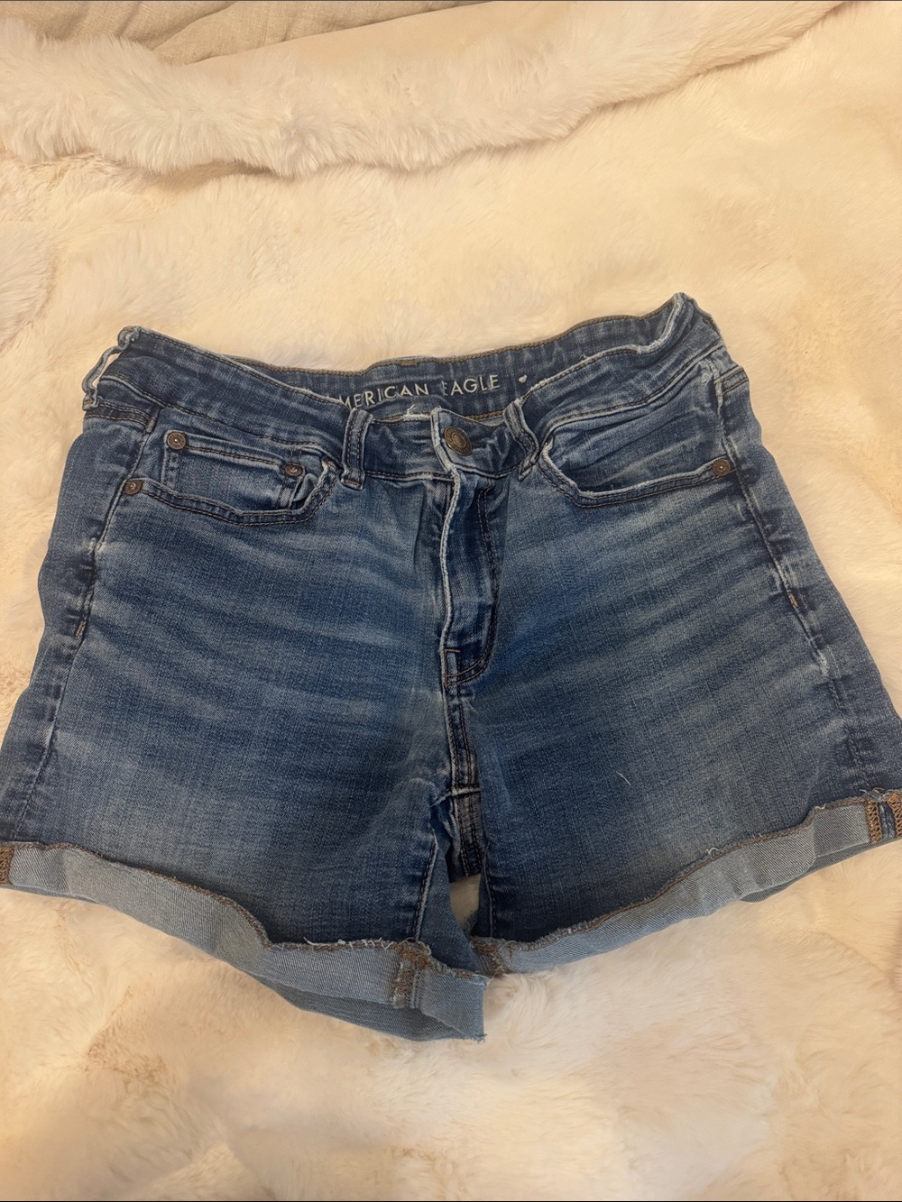 American Eagle Outfitters Distressed Blue Denim Cutoff Shorts